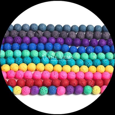 Piedra preciosa multicolor Varios colores Piedra natural de lava Piedra curativa hebras de cuentas sueltas para joyería DIY