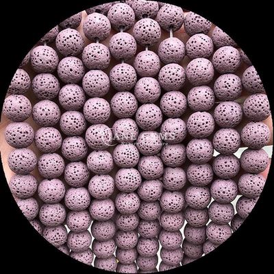 Fabricación de joyas DIY con gemas naturales Perlas de forma redonda Piedra preciosa curativa de color de lava Piedra suelta Filamentos de perlas sueltos para regalos
