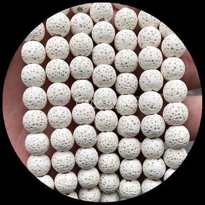 Fabricación de joyas DIY con gemas naturales Perlas de forma redonda Piedra preciosa curativa de color de lava Piedra suelta Filamentos de perlas sueltos para regalos