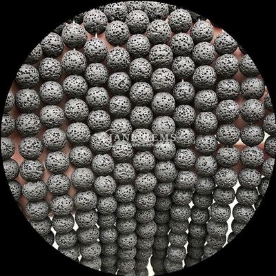 Fabricación de joyas DIY con gemas naturales Perlas de forma redonda Piedra preciosa curativa de color de lava Piedra suelta Filamentos de perlas sueltos para regalos