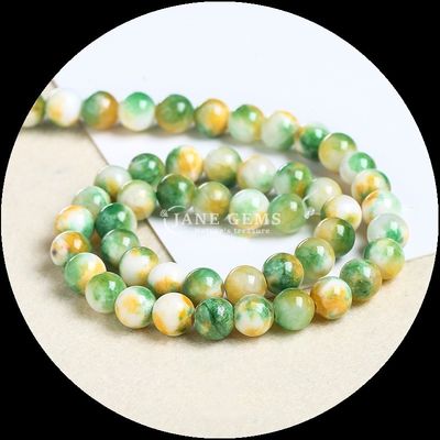 Perlas de gemas de corte redondo adecuado para pulseras de varios colores de jade perlas para añadir un toque de elegancia a su estilo