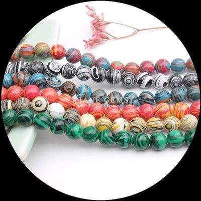 Perlas de piedra preciosa Varios perlas de malaquita de color sintético para hacer joyas DIY