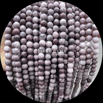 Forma redonda cuentas de piedra preciosa patrón de madera hebras de cuentas sueltas para pulseras Decoraciones hechas a mano
