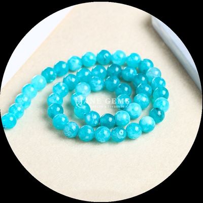 Perlas de forma redonda pulidas Perlas de varios colores Varios hilos de perlas sueltas de calcedonia para la fabricación de joyas Suministros