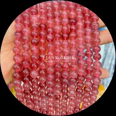 Gemas redondas de corte de cuentas de varios colores de calcedonia hilos de cuentas sueltos adecuados para pulseras de origen