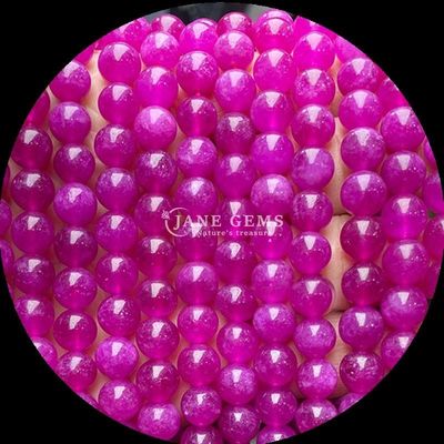 Gemas redondas de corte de cuentas de varios colores de calcedonia hilos de cuentas sueltos adecuados para pulseras de origen