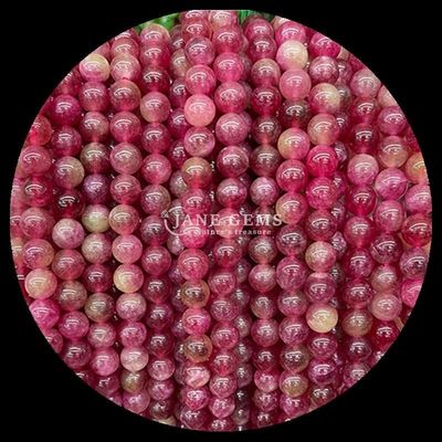 Gemas redondas de corte de cuentas de varios colores de calcedonia hilos de cuentas sueltos adecuados para pulseras de origen