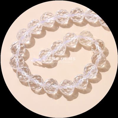 Perlas de forma redonda de piedras preciosas Rosa cuarzo claro cuarzo redondo con facetas sueltas para colecciones de joyas elegantes