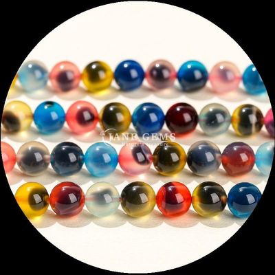 Piedras preciosas naturales varias bandas de ágata helada redonda ágata hilos de cuentas sueltas la adición perfecta a su colección de collares