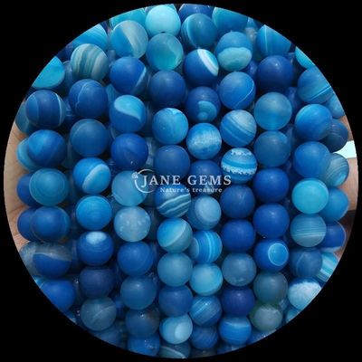 Piedras preciosas naturales varias bandas de ágata helada redonda ágata hilos de cuentas sueltas la adición perfecta a su colección de collares