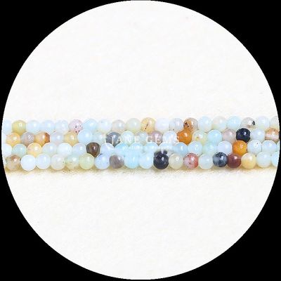 Colores variados Perlas de piedras preciosas cortadas redondas pequeñas de turmalina Cristal de perlas sueltas