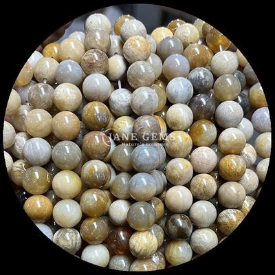 Perlas de forma redonda Perlas de forma redonda Perfecto para pulseras Varios tipos de piedra Sangre de dragón Ágata india Ronda suelta Perlas de piedra preciosa hebras