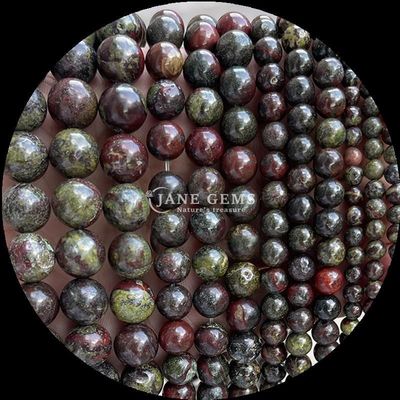 Perlas de forma redonda Perlas de forma redonda Perfecto para pulseras Varios tipos de piedra Sangre de dragón Ágata india Ronda suelta Perlas de piedra preciosa hebras