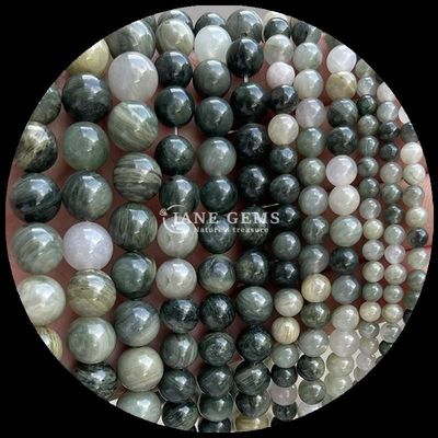 Perlas de forma redonda Perlas de piedra preciosa natural Perlas de rodonita pulida Filamentos de perlas sueltas para colecciones de joyas exquisitas