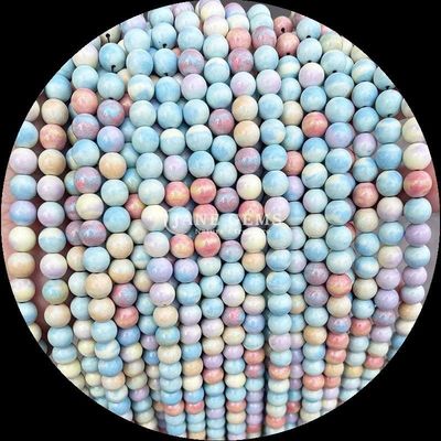 Piedras preciosas cortadas gemas redondas cuentas de diamante cebra jaspe mahagonía obsidiana varios tipos cristal piedra curativa hebras de cuentas sueltas para accesorios hechos a mano