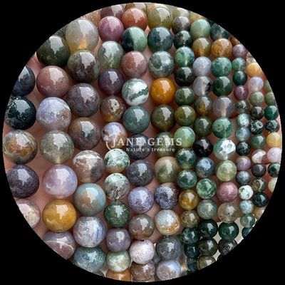 Forma redonda Perlas de piedra preciosa Variados colores Ágata india Unakite Cristal de piedra curativa hebras de perlas sueltas para sus necesidades de fabricación de joyas