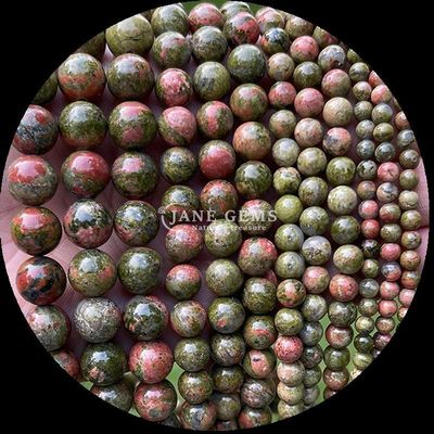 Forma redonda Perlas de piedra preciosa Variados colores Ágata india Unakite Cristal de piedra curativa hebras de perlas sueltas para sus necesidades de fabricación de joyas