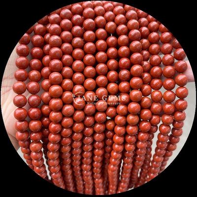 Técnica pulida Gemas redondas de corte Perlas en cristal de piedra curativa multicolor Dalmata Jaspe de piedra de lava hebras sueltas de perlas para accesorios de cabello con perlas