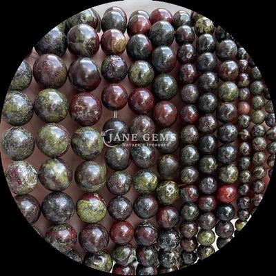 Técnica pulida Gemas redondas de corte Perlas en cristal de piedra curativa multicolor Dalmata Jaspe de piedra de lava hebras sueltas de perlas para accesorios de cabello con perlas
