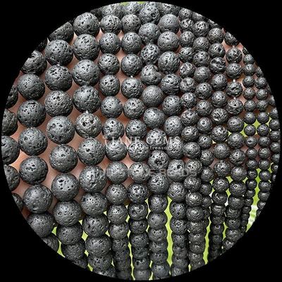 Técnica pulida Gemas redondas de corte Perlas en cristal de piedra curativa multicolor Dalmata Jaspe de piedra de lava hebras sueltas de perlas para accesorios de cabello con perlas