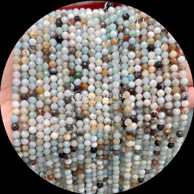 Forma redonda con cuentas de piedras preciosas multicolores Cristal natural de curación Rosa cuarzo, lapislázuli con facetas de cuentas sueltas para joyería DIY