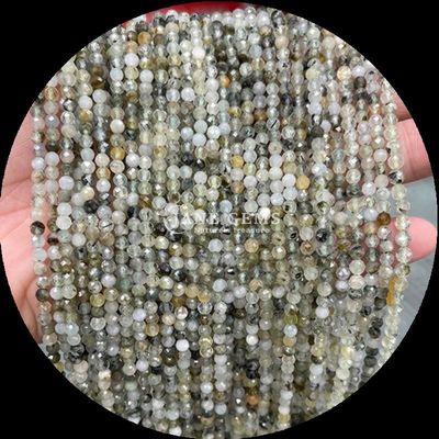 Fabricación de joyas con perlas de gemas de bricolaje Color de piedra preciosa de mercado redonda con facetas de morganita cristal de cuarzo claro curativo de gemas sueltas