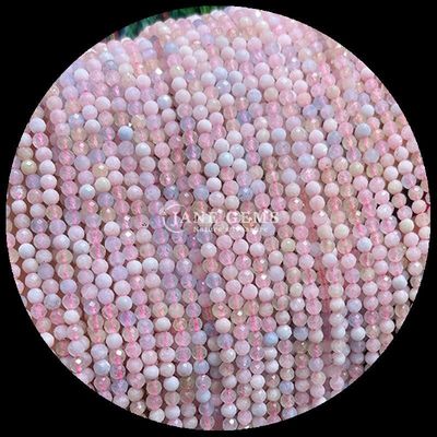 Fabricación de joyas con perlas de gemas de bricolaje Color de piedra preciosa de mercado redonda con facetas de morganita cristal de cuarzo claro curativo de gemas sueltas