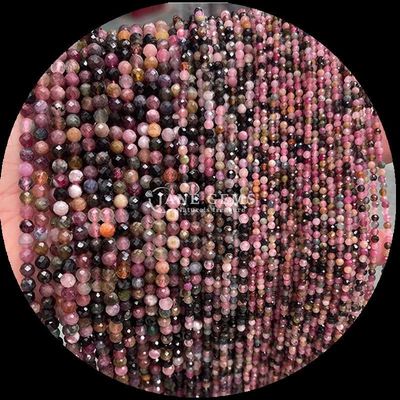 Actualice su joyería DIY con gemas de forma redonda y piedra preciosa natural varias piedras curativas de cristal natural dalmataña jaspe turmalina suelta mini facetas de cuerdas