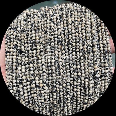 Actualice su joyería DIY con gemas de forma redonda y piedra preciosa natural varias piedras curativas de cristal natural dalmataña jaspe turmalina suelta mini facetas de cuerdas