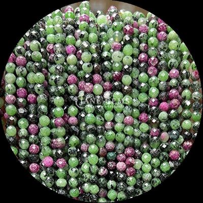 Perlas de gemas redondas La mejor opción para la fabricación de joyas y accesorios personalizados Varios tipos de rubí Zoisite Fresa Cuarzo Mini Facetado Películas sueltas de perlas cristalinas piedras curativas
