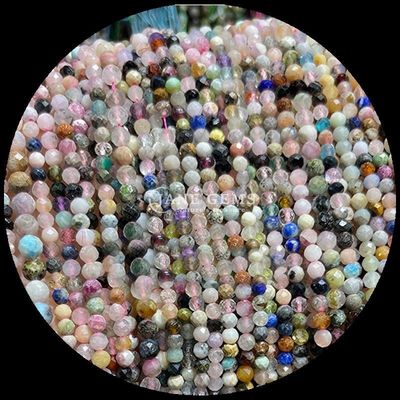 Perlas de piedras preciosas naturales Amazonita Negro Rutilado Cuarzo Varios Tipos Cristal Mini Facetado Perlas sueltas variadas Requisitos de colores
