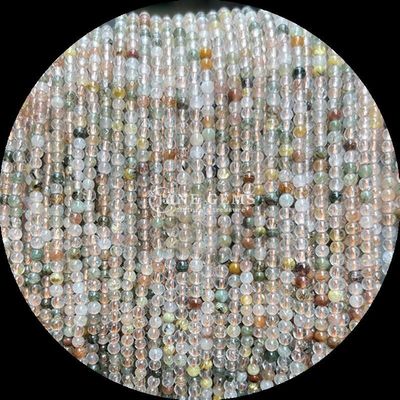 Piedra preciosa polida de varios colores mini cuentas redondas jardín cuarzo piedra de luna para artesanía y diseño superiores